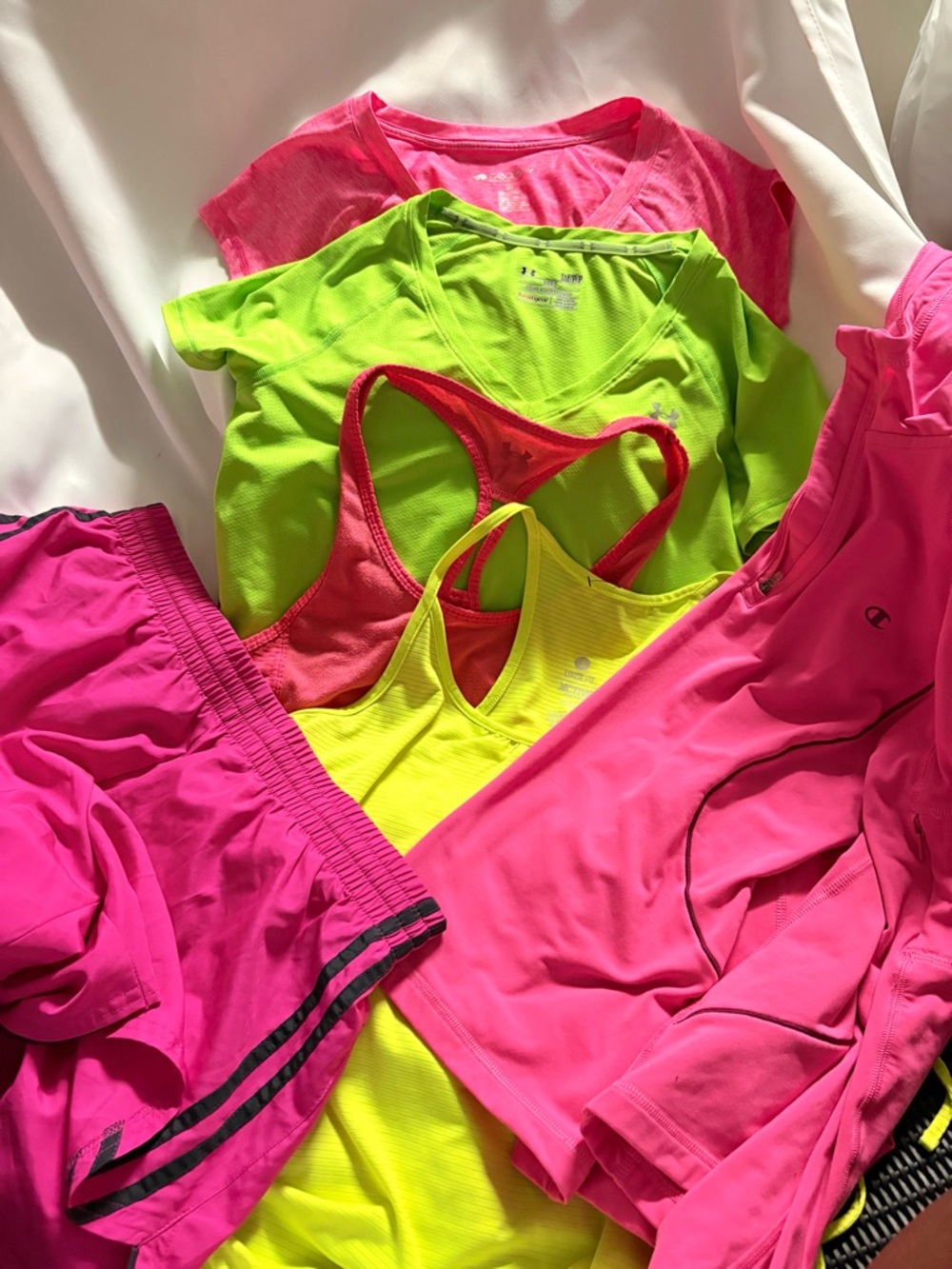 wonder nation Hot Pink and Neon Yellow Girls Activewear Mix